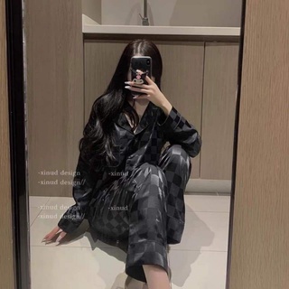 Bộ Pijama Chất Lụa Gấm Tay Dài - Quần Dài
