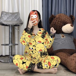 Đồ bộ, Pizama tay dài quần dài phối ren