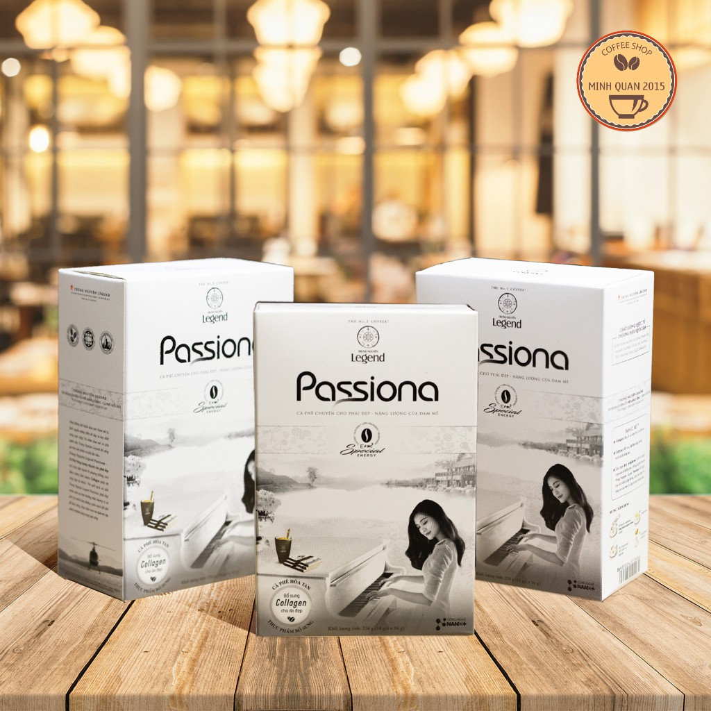 Combo 10 hộp Cà Phê Passiona Hòa Tan 4in1 hộp 14 gói 16gr - Cà Phê Dành Cho Phái Đẹp