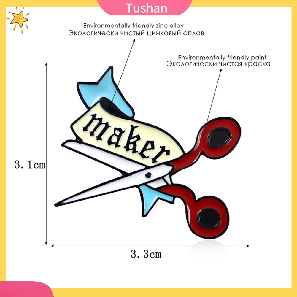 Trâm Cài Áo Hình Kéo Và Ruy Băng