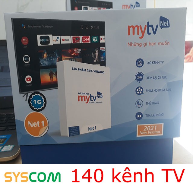 Thiết bị xem truyền hình Andoid box Mytv Net-Biến tivi thường thành tivi thông minh xem được 140 kênh (phiên bản 2021)