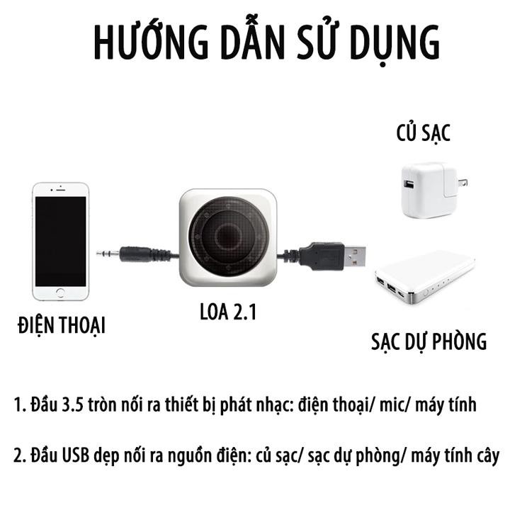 Loa Vi Tính 2.0 Mini Xí Ngầu - Loa Điện Thoại