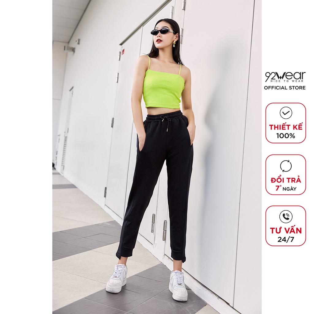 Quần jogger nữ 92WEAR, trẻ trung, chất nỉ cao cấp QNW1173