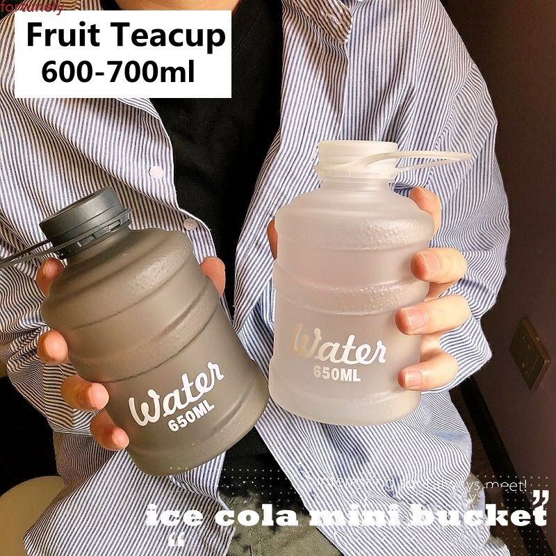 Large-Water Capacity Mini Cup Female Student Cute Creative Portable Milk Tea Bucket With Plastic Summer Male Handle