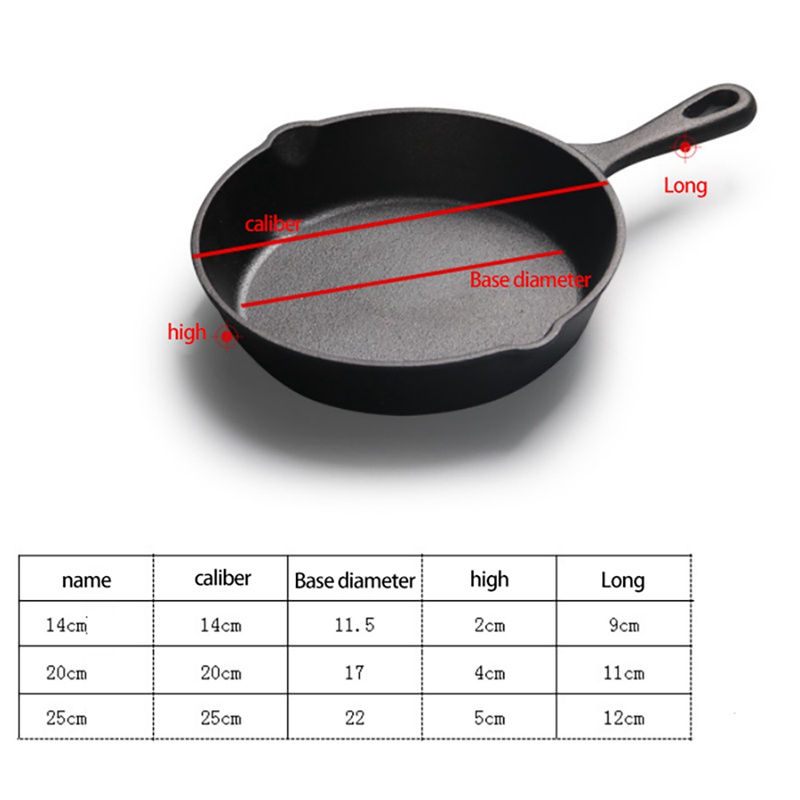 Chảo Chiên Bằng Sắt Bền Bỉ Màu Đen Sử Dụng Trong Nhà Và Ngoài Trời