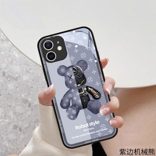 Ốp điện thoại silicon trong suốt họa tiết gấu cho iPhone 12 11 13 ProMax 7 8 Plus SE 2020 13 Pro XR XSMAX HS544