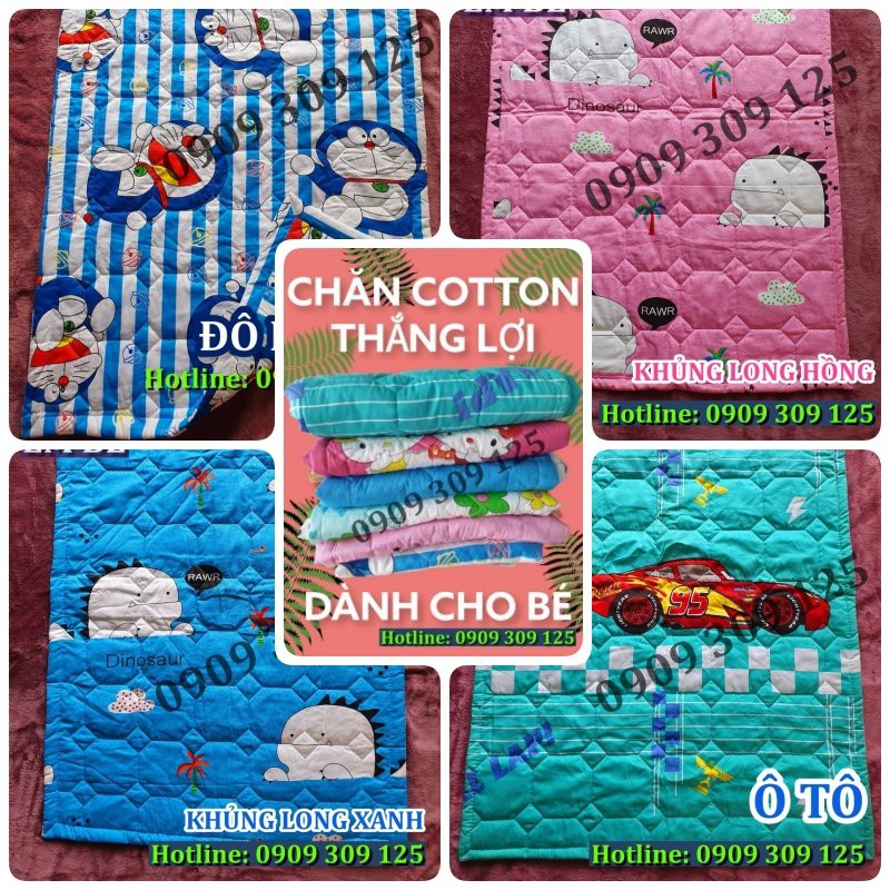 Chăn Mền Thắng lợi cotton cho bé 0,8mx1m15 chần gòn êm mềm mát