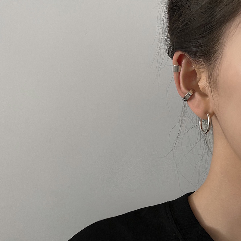 Khuyên Tai Dạng Kẹp Hình Tròn Phong Cách Hip Hop 19A1224