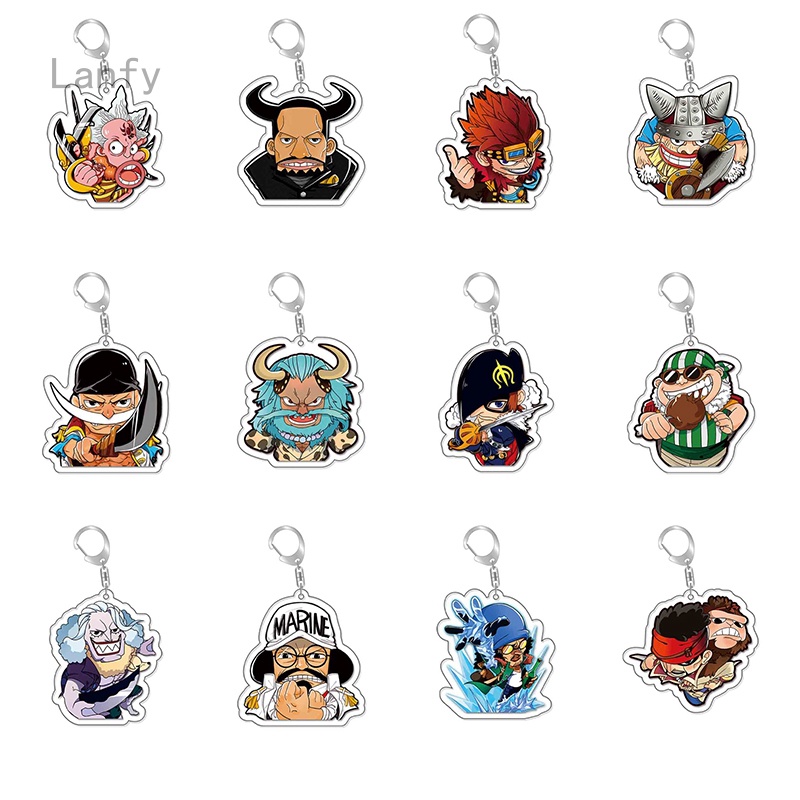 Móc Khóa acrylic Trong Suốt Hai Mặt Nhân Vật anime One Piece