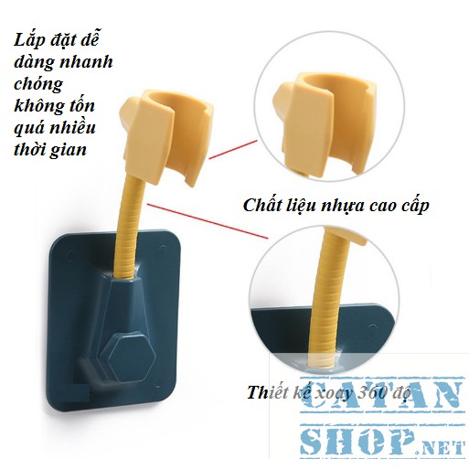 Giá đỡ vòi hoa sen dán tường Cao Cấp xoay 360, móc treo vòi nước siêu tiện dụng cho gia đình-GD425-MTVoiNuoc