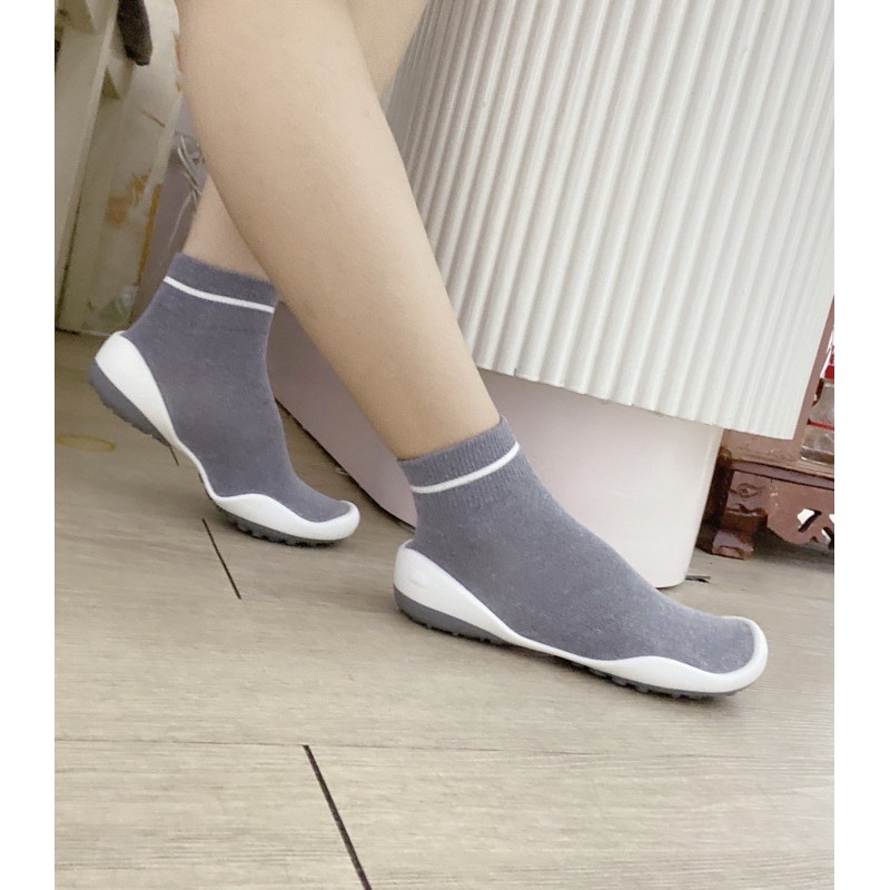 CHÍNH HÃNG GGOMOOSIN - Giày tất cho ngừoi lớn women shoes xám có cổ