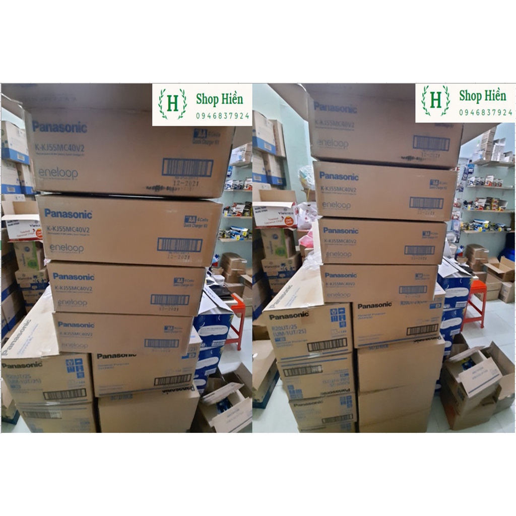 Bộ Pin + Sạc Panasonic AA 2000mAh KJ55  - Máy sạc pin Panasonic Tự Ngắt