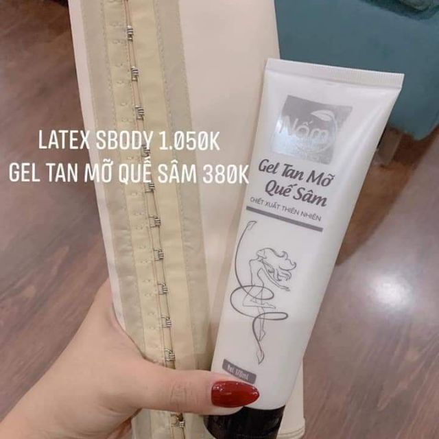 Đai latex sbody.gel tan mỡ quế sâm