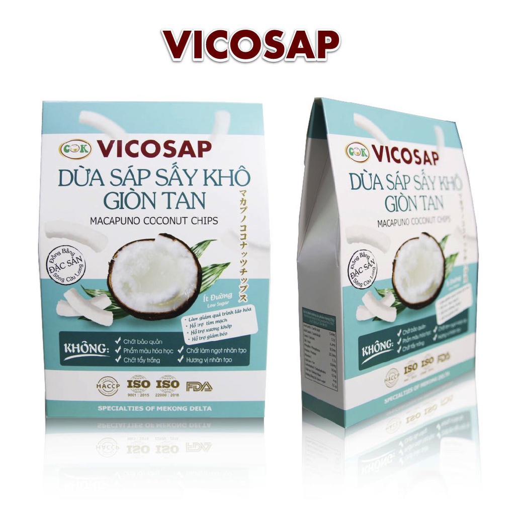 Dừa Sáp Sấy Giòn Tan Vicosap Hộp 25g