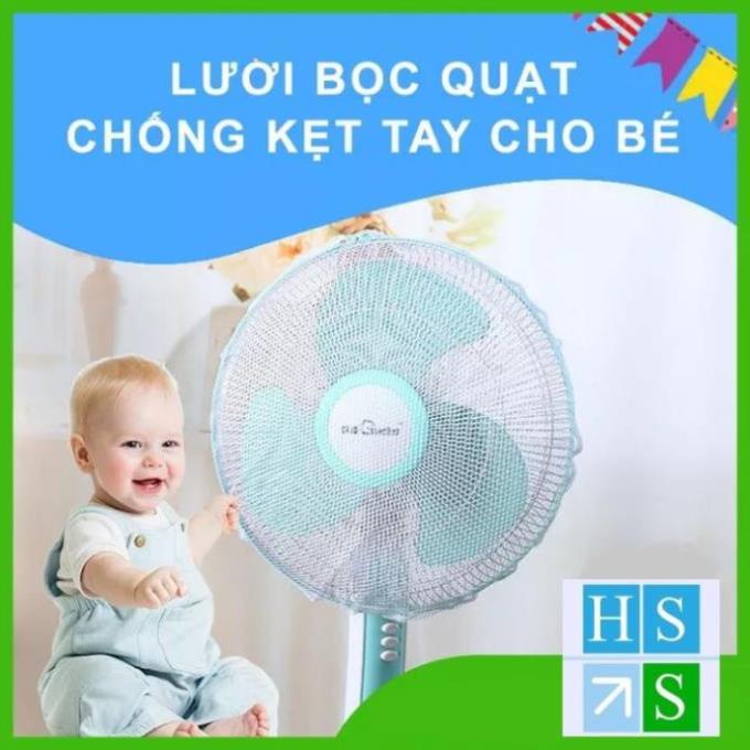 LƯỚI BỌC QUẠT bọc lồng quạt an toàn cho bé vải bọc cả loại quạt lớn và nhỏ (Dây rút vừa các loại quạt gia đình)