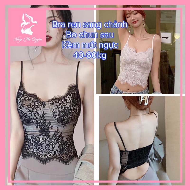 Áo bra ren, áo 2 dây kèm mút ngực kiểu dáng sexy cho bạn gái đi biển, dạo phố, áo phối bo chun sau co dãn thoải mái