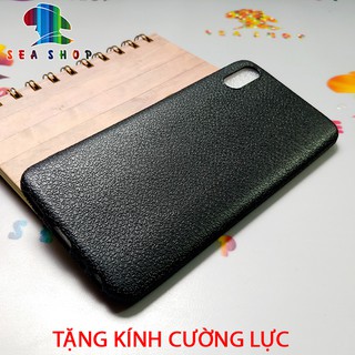[TẶNG KÍNH CƯỜNG LỰC FULL MÀN] Ốp lưng Vivo Y91C nhựa dẻo vân da / Ốp lưng Vivo Y91C vân da chống trơn