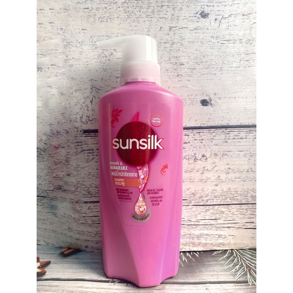 [FREESHIP] Dầu gội đầu sunsilk Hồng Thái Lan 425ML- mềm mượt và phục hồi tóc hư tổn