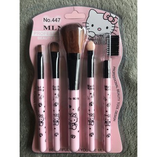 [ẢNH THẬT] BỘ 5 CỌ TRANG ĐIỂM HELLO KITTY SIÊU CUTE