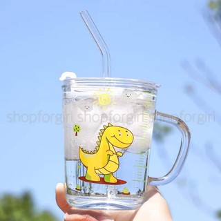 Ly hoạt hình có quai kèm ống hút-shopforgirl (giao ngẫu nhiên mẫu)