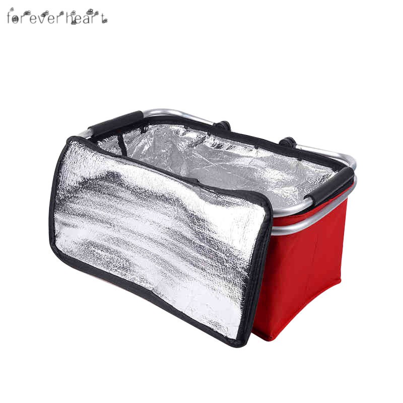 ♬♪♬ Folding Picnic Camping Shopping Basket Insulated Cooler Cool Hamper Zip Hand Bag Waterproof Bags
