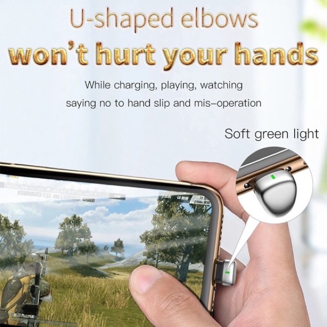 ✅nowship ✅Dây Cáp sạc nhanh 2.4A Baseus U-shaped Lamp Mobile Game cho iPhone 6/7/8/8Plus/X/XsMax/iPad-Max