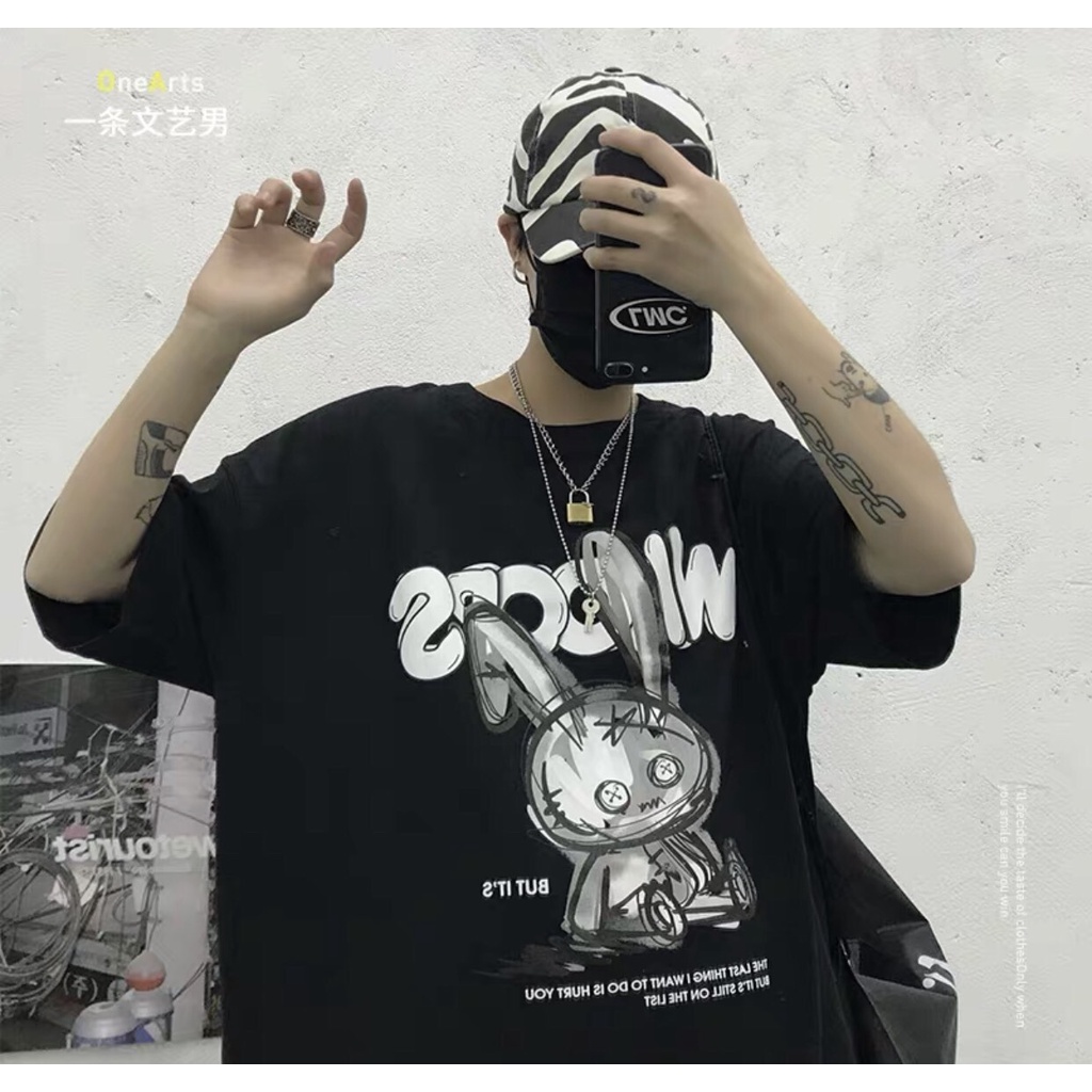 Áo Thun THỎ THÊ THẢM From Rộng Unisex Mềm Mịn Dày Dặn Hot Trend