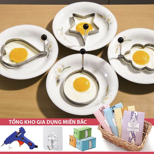 [Tổng Kho Sỉ] [Chọn Hình] Khuôn Rán Trứng Ốp La, Bánh - Khay Chiên Tạo Nhiều Hình Cute Có Núm Cầm