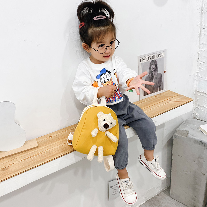 Balo mini gắn gấu bông phong cách Hàn Quốc dễ thương