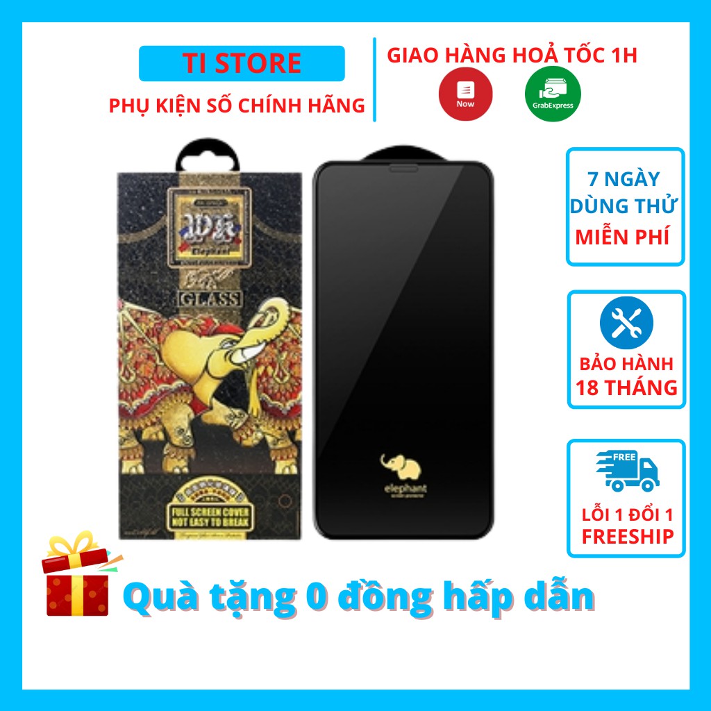 Kính cường lực iphone Elephant WK siêu cứng chống vỡ viền bám vân tay cho ip 7 8 plus X XS 11 12 13 Pro Max tistore
