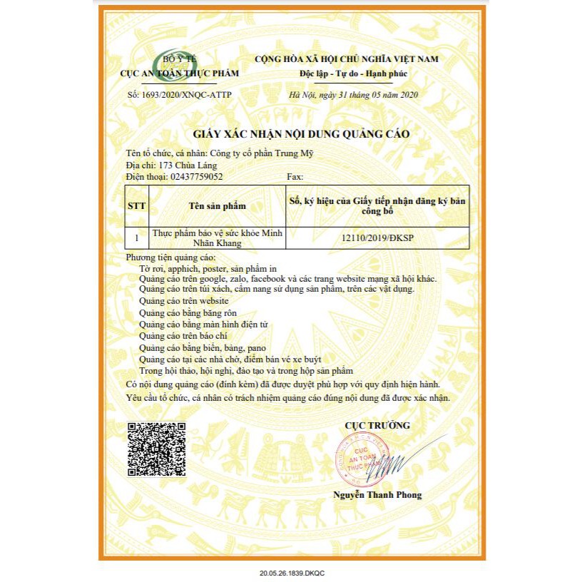 Minh Nhãn Khang Hộp 180 Viên - TẶNG NGAY 1 HỘP 30 VIÊN