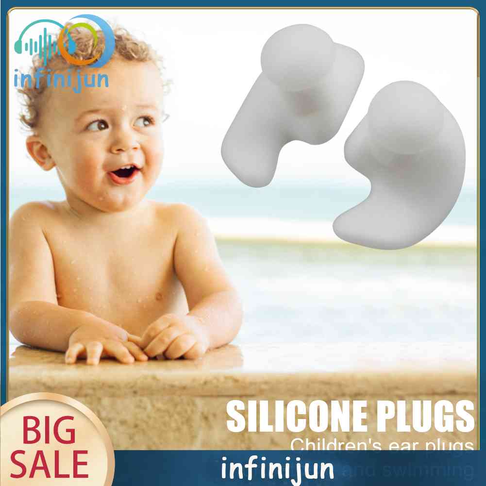 1 Cặp Nút Bịt Tai Bằng Silicone Chống Nước Dùng Khi Bơi Lội