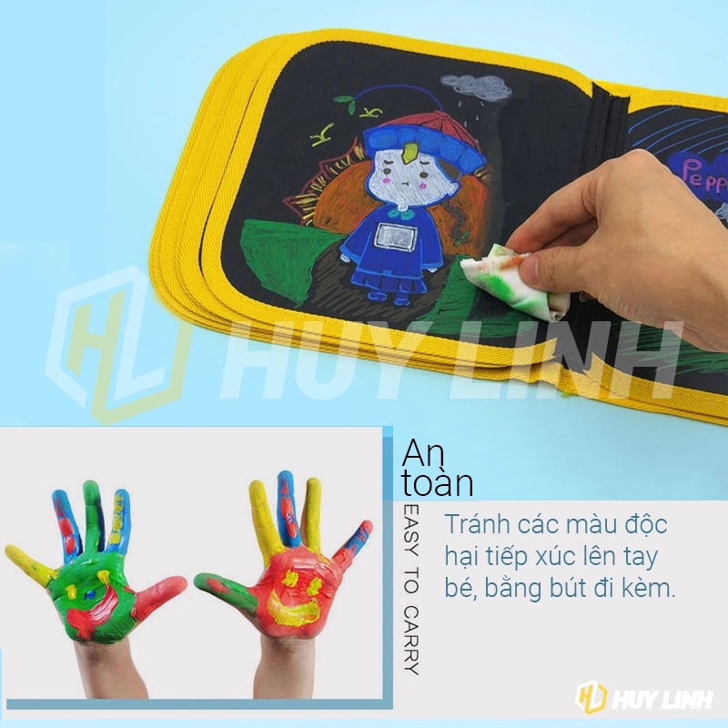 Bộ tập vẽ tranh cho bé kèm bút màu có thể xóa được tiện lợi HL255