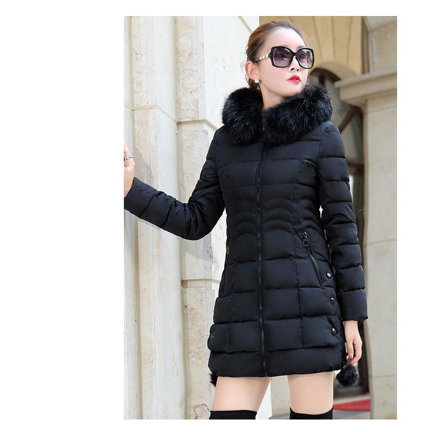 Áo Phao Nữ Stylenew  Mũ Lông Hàn Quốc - Phao Dài Cao Cấp - AKP8882