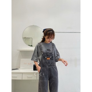 Yếm jean đáp da túi ngực CICISTUDIO