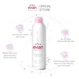 Xịt khoáng thiên nhiên Evian Brumisateur Facial Spray ( 50ml - 150ml - 300ml )