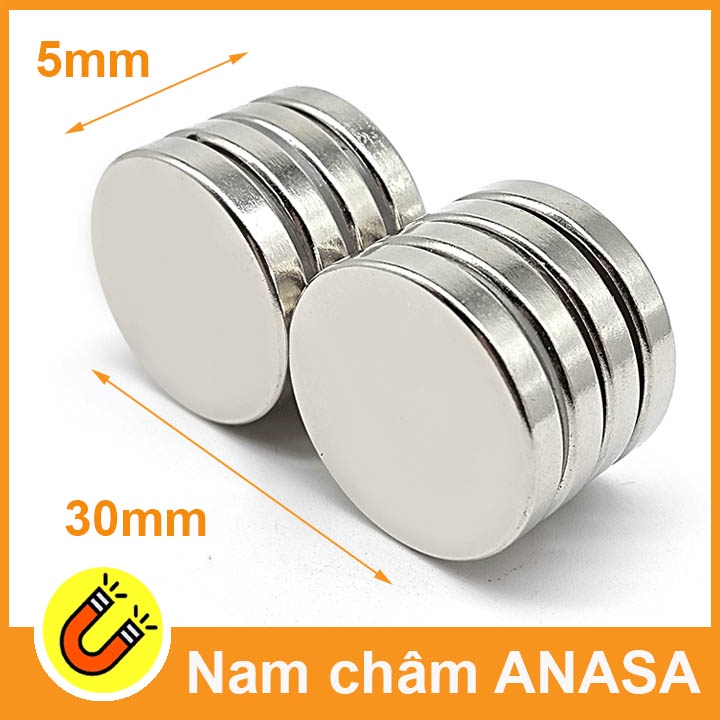 Nam châm tròn 30x5mm từ tính mạnh N35