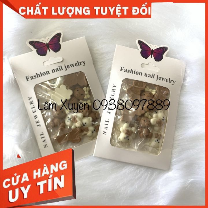 Set trang trí hình thú GIÁ RẺ 1 set trang trí gồm 10 em thú nhỏ, mix đủ kiểu, đủ màu giá sỉ đẹp cho tiệm nail họcvie