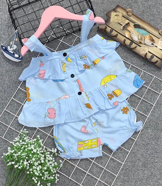 Sỉ bộ lanh cánh tiên cho bé vải lanh thái tone tôn loại 1