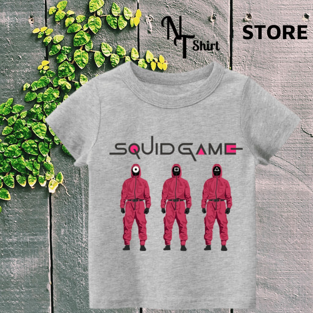 Áo phông trẻ em in hình Trò Chơi Con Mực SQUID GAME, Áo cotton xịn mặc mát thoải mái NTShirt 21