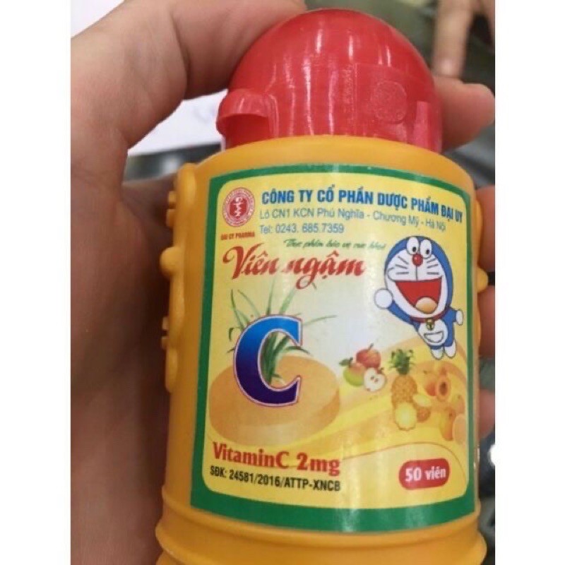 kẹo ngậm vitamin C Doremon lọ 50 viên