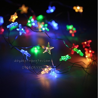 Đèn led ngôi sao fairy light kiểu bóng đom đóm đính sao nhiều màu xài pin rực rỡ
