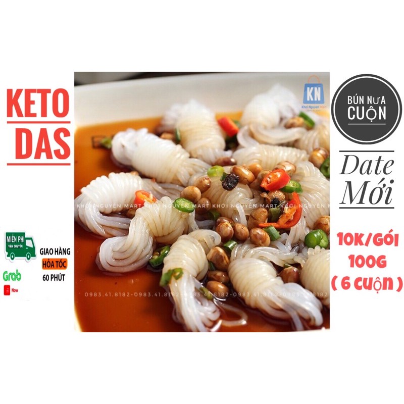 [Mã 77FMCGSALE1 giảm 10% đơn 250K] Bún Nưa Cuộn Gói Nhỏ 100gr ( 6 cuộn )