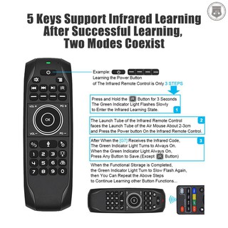 ☞[ready stock]Backlit 2.4G Air Mouse Wireless Keyboard Voice Control 6-Axis Motion Sensing Backlight IR Learning for Smart TV Androi