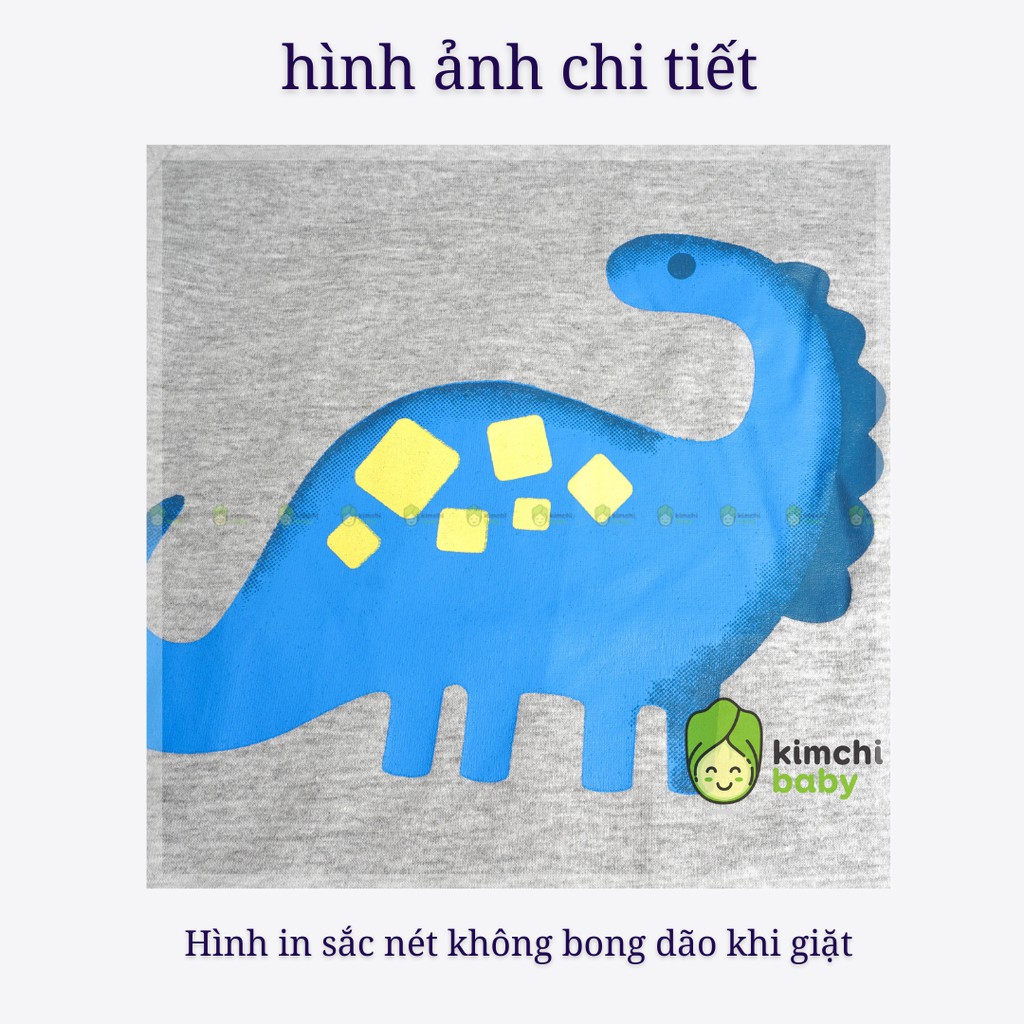 Đồ Bộ Bé Trai Minky Mom Vải Cotton 100% In Hình Khủng Long Quần Cạp Có Túi, Bộ Cộc Tay Cho Bé Mặc Nhà Mùa Hè MKM2124