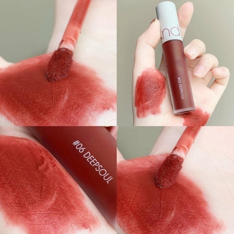 Son Romand Zero Velvet Tint màu 06 Deepsoul tông Đỏ Nâu sáng da