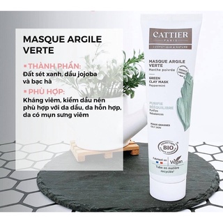 Mặt nạ đất sét Cattier Masque Argile Noire Clay Mask 100ML