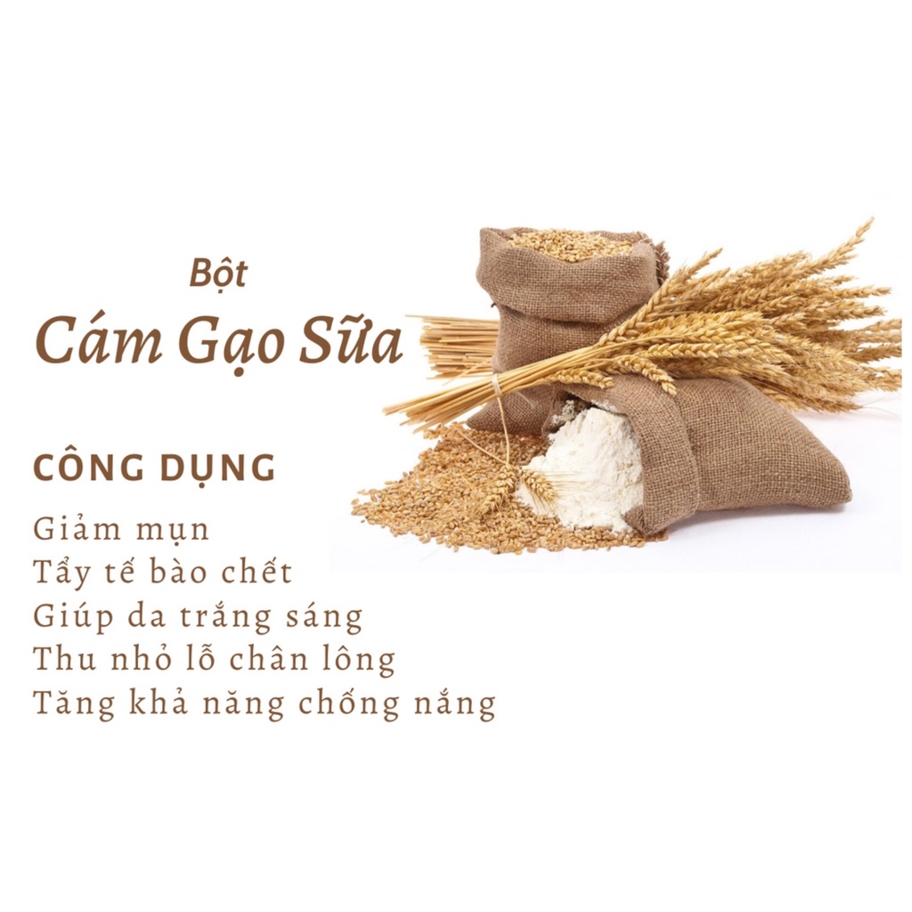 200g Bột Cám Gạo Sữa Nguyên Chất Organic Đức Thiện - Cám Gạo Đắp Mặt Nạ , Cam Kết Không Pha