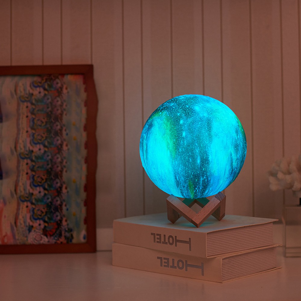 Đèn Ngủ Hình Mặt Trăng / Hành Tinh / Bầu Trời Sao 3d 16 Màu Điều Khiển Từ Xa