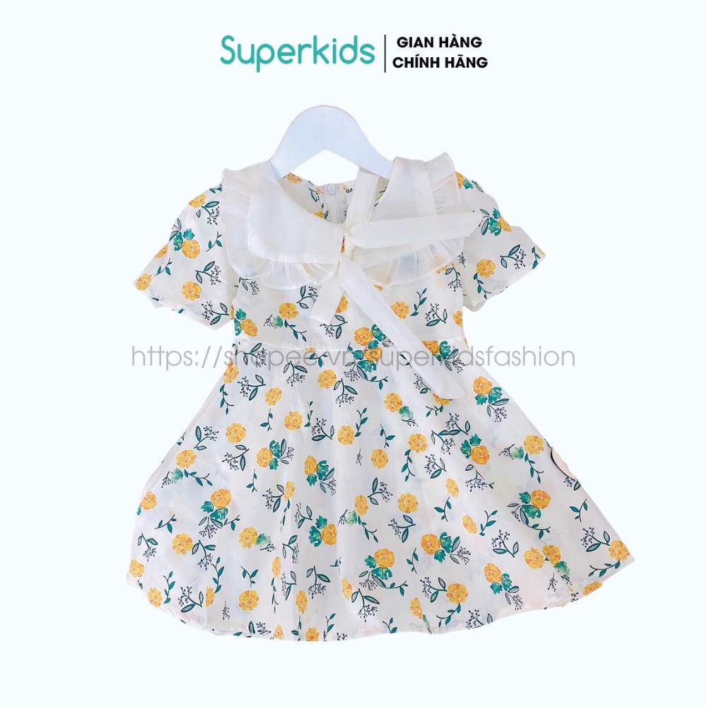Váy cho bé gái, Đầm hoa nơ tiểu thư 8-18kg QATE796